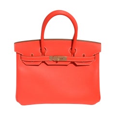 30cm Hermes Rose Jaipur Epsom Leather Birkin Bag Handbag