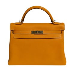 32cm Hermes Jaune D'or Yellow Epsom Leather Kelly Handbag