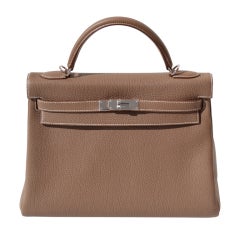 32cm Hermès Etoupe Togo Leather Kelly Bag Handbag