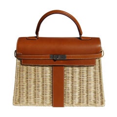 35cm Hermès Barenia and Wicker Kelly Bag Handbag