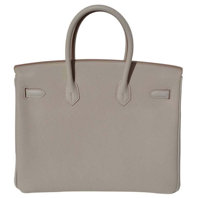 A Fantastic Handbag!
Createurs de Luxe offers this brand new Hermès Birkin Handbag.
Brand New

35cm Hermes Gris Perle Togo Leather Birkin Handbag | Gold Hardware | O Stamp

The bag measures 35cm / 14