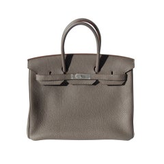 35cm Hermes Etain Togo Leather Birkin Bag Handbag