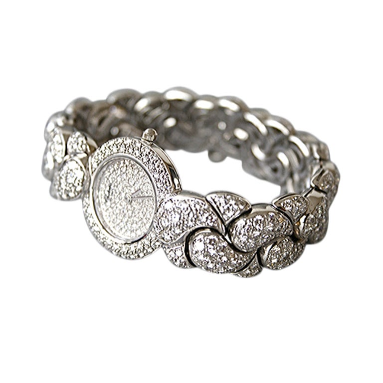Chopard Lady's White Gold and Diamond Casmir Bracelet Watch
