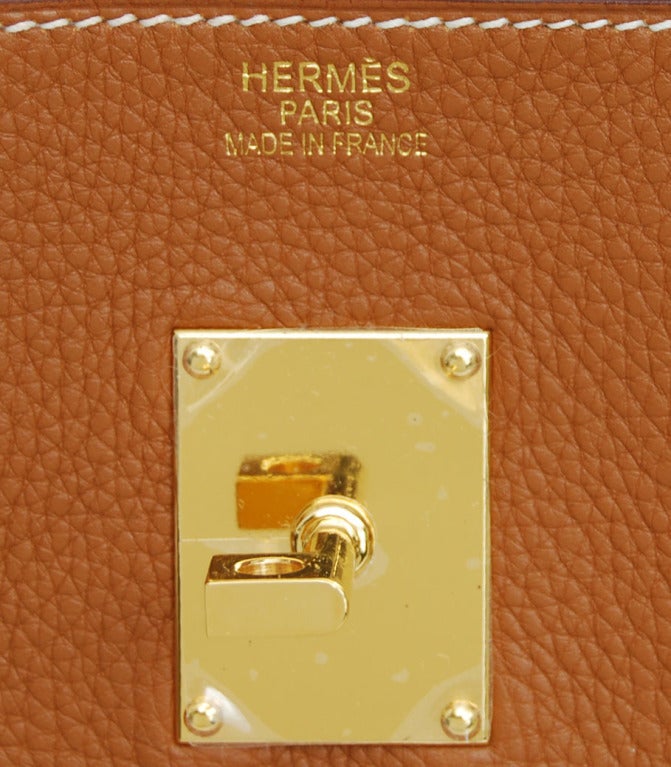 Women's or Men's Hermes Gold Taurillon Clemence Leather JPG Shoulder Birkin Bag