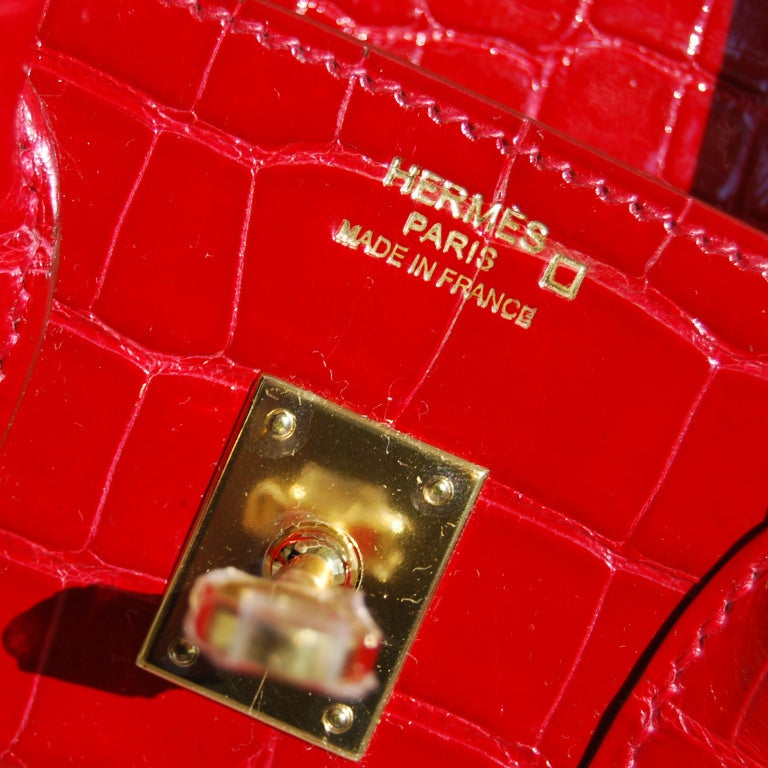 25cm Hermès Shiny Braise Alligator Birkin Bag Handbag 1