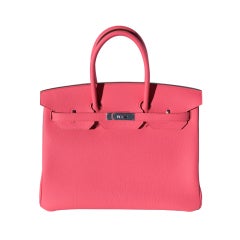 35cm Hermes Rose Lipstick Togo Leather Birkin Bag Handbag