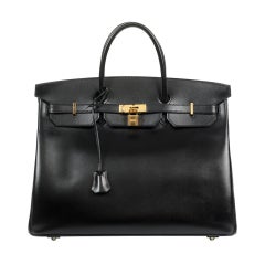 Hermes Birkin 40 Black box gold hw