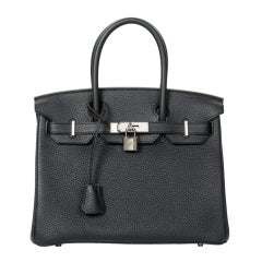 HERMES BIRKIN 30 BLEU OBSCURE TOGO PALLADIUM HW CITY CHIC