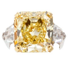 11.68 carat Fancy Intense Yellow Diamond Ring