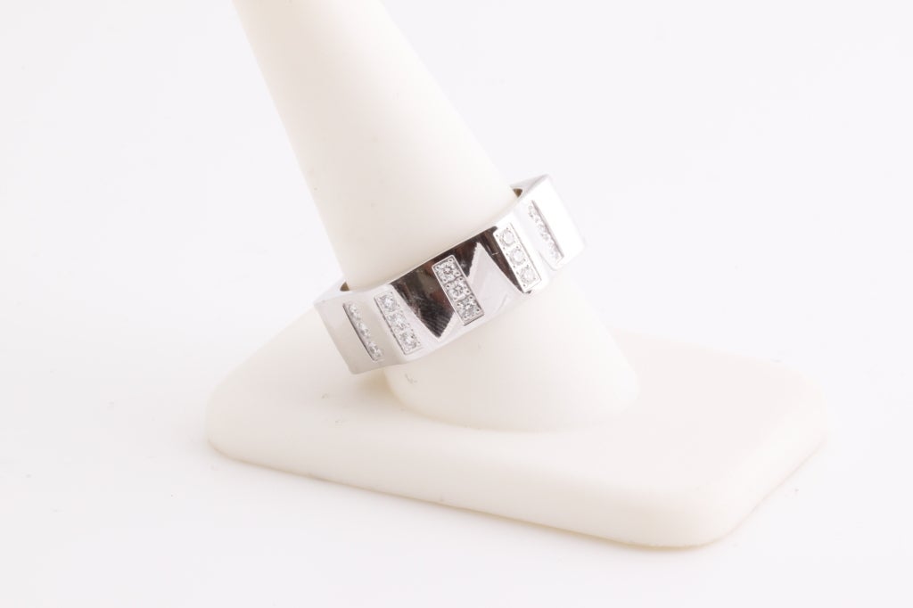 Contemporary MONTBLANC White Gold and Diamond Men's Ring