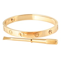 CARTIER Gold LOVE Bracelet with Box 
Screwdriver 16