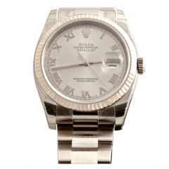 ROLEX Stainless Steel and White Gold Datejust Wristwatch