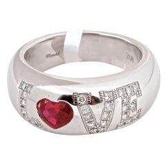 CHOPARD Ruby and Diamond White Gold LOVE Ring