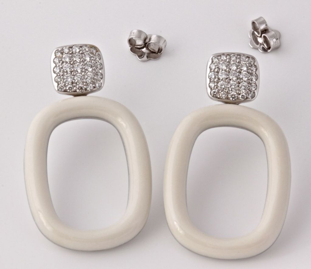 TIFFANY & CO.  Diamond White Coral Earrings 2