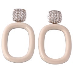 TIFFANY & CO.  Diamond White Coral Earrings
