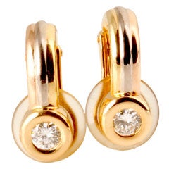 CARTIER Gold Tricolor Diamond Earrings