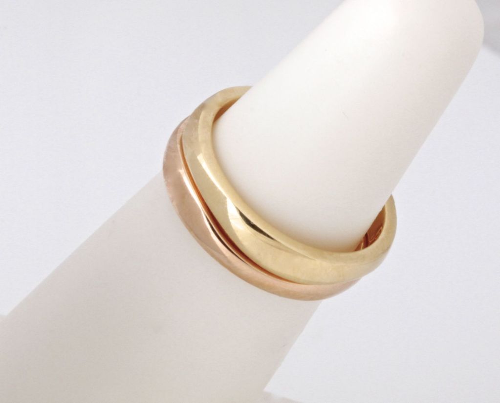 CARTIER Diamond and Tricolor Gold Stackable Rings 3