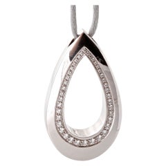 PIAGET Diamond White Gold Teardrop Pendant Necklace