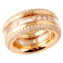 CHOPARD Rose Gold And Diamond HAPPY DIAMONDS Ring