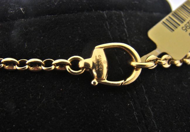 Gucci Diamond Sapphire Gold Horsebit Necklace 1