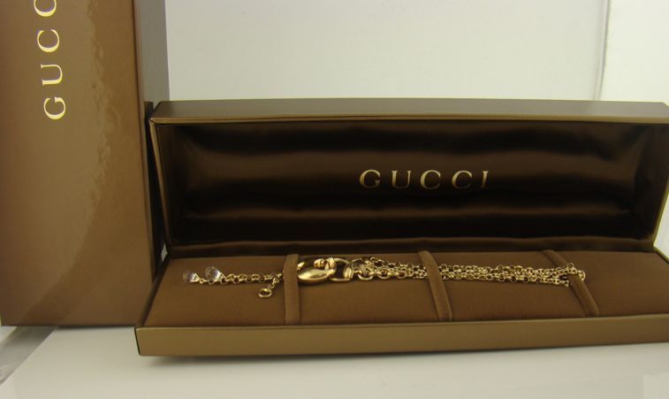 Gucci Diamond Sapphire Gold Horsebit Necklace 2
