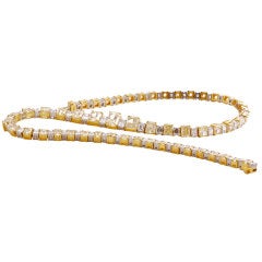 White and Fancy Yellow Diamond Gold and Platinum Necklace