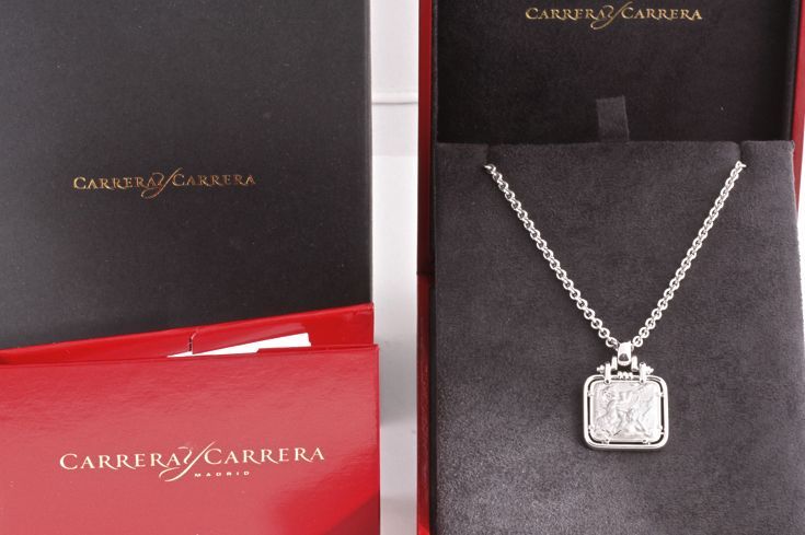 CARRERA Y CARRERA White Gold Pendant Necklace with Cherubs 1