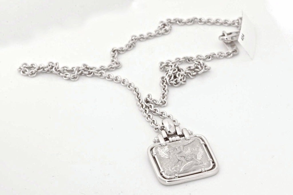 CARRERA Y CARRERA White Gold Pendant Necklace with Cherubs 5