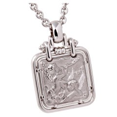CARRERA Y CARRERA White Gold Pendant Necklace with Cherubs