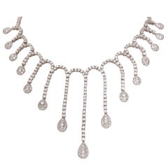 Diamond White Gold Necklace and Earring Set