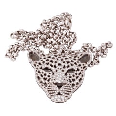 CARRERA Y CARRERA Diamond Gold Lioness Pendant Necklace