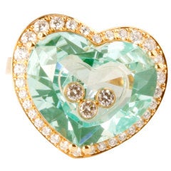 CHOPARD Gold, Green Stone & Diamond SO HAPPY Ring
