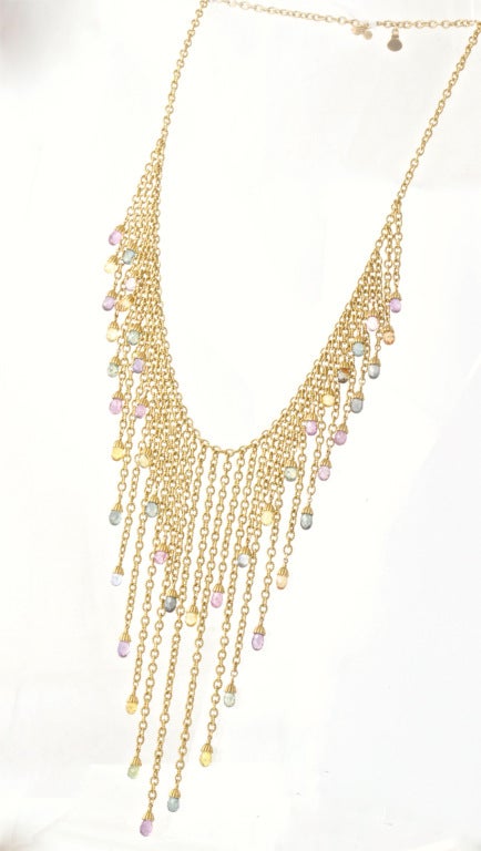 Contemporary CYNTHIA BACH Sapphire and Gold Necklace For Sale