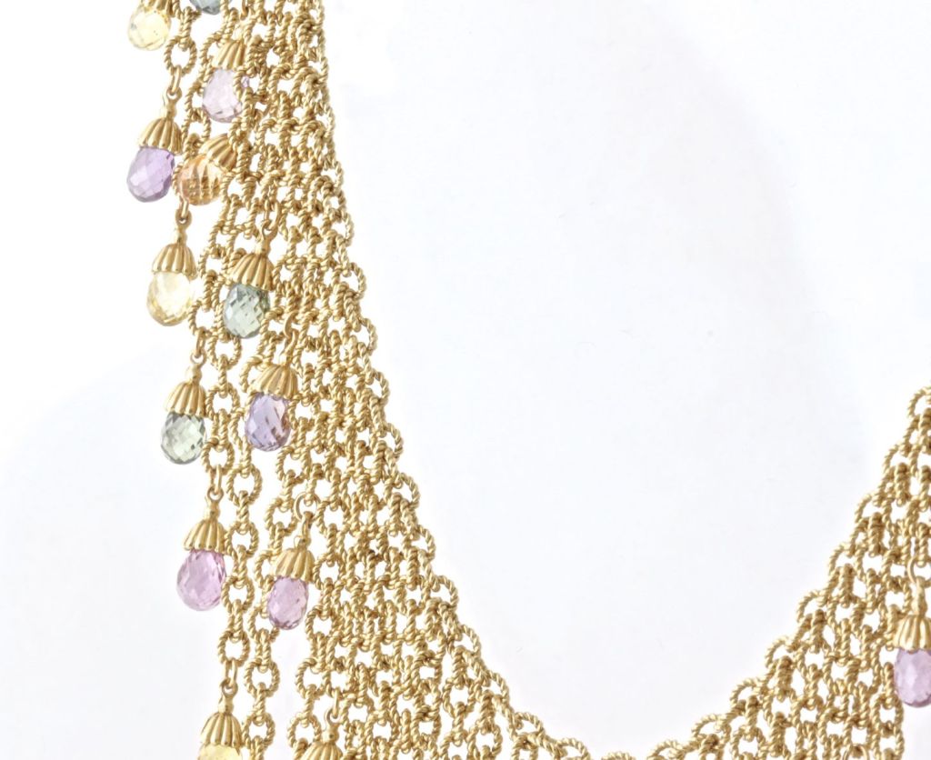 CYNTHIA BACH Sapphire and Gold Necklace In New Condition For Sale In Los Angeles, CA