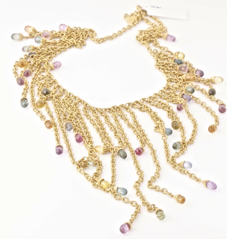 CYNTHIA BACH Sapphire and Gold Necklace For Sale 2