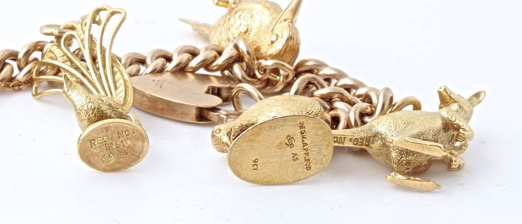 Australian Animal Gold Charm Bracelet For Sale 2