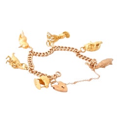 Vintage Australian Animal Gold Charm Bracelet