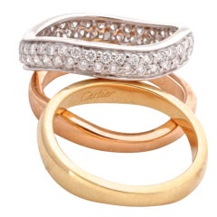 CARTIER Diamond Gold Stackable Rings