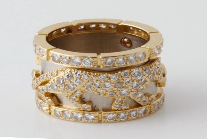 CARTIER Diamond Gold Iconic Panther Ring 3