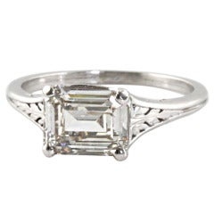 1920's  1.80 Carat Diamond Platinum Ring