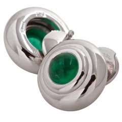 CHOPARD White Gold and Emerald HAPPY SPORT Earrings