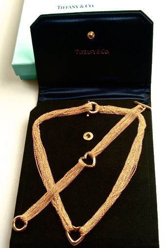 tiffany and co heart necklace and bracelet set