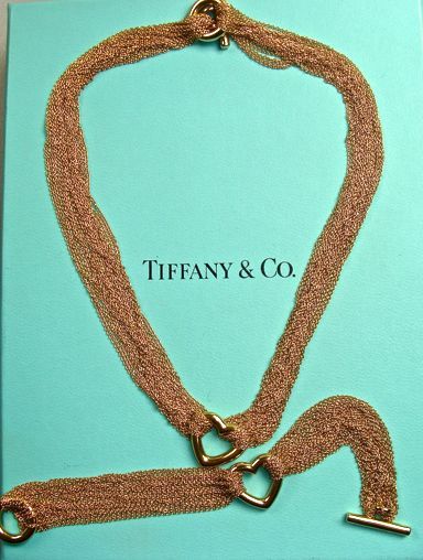 tiffany necklace and bracelet set on sale