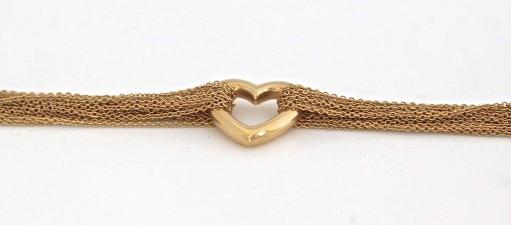 Tiffany & Co. Mesh Heart Necklace and Bracelet Set In Excellent Condition For Sale In Los Angeles, CA