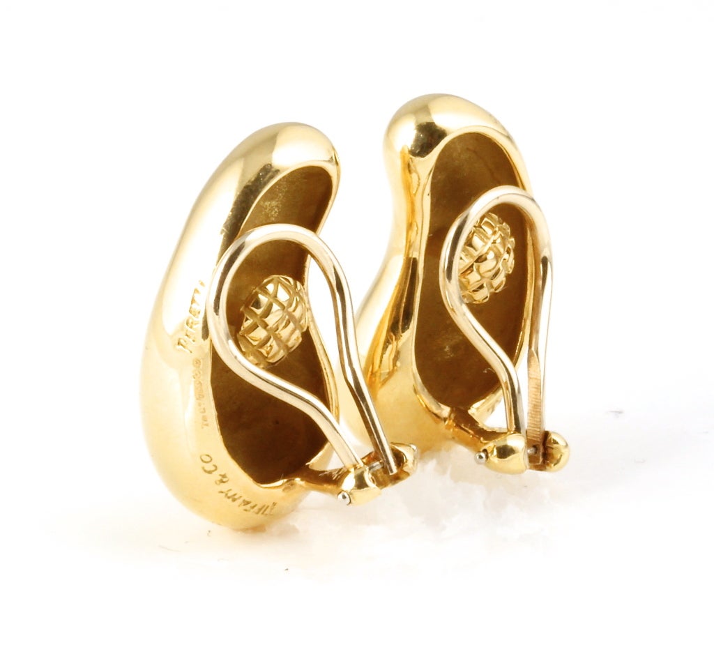 TIFFANY & CO Elsa Peretti Gold Bean Earrings 1