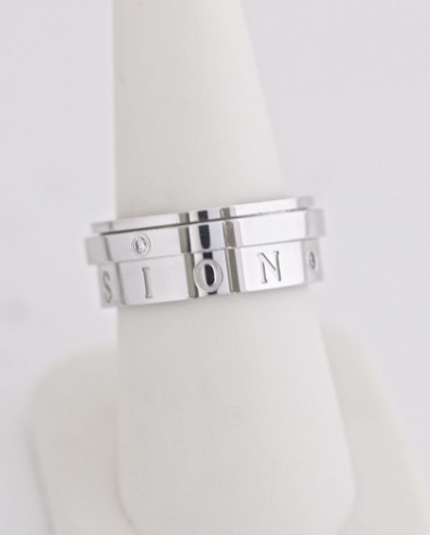 Women's or Men's PIAGET White Gold Excentrique Possession Ring For Sale