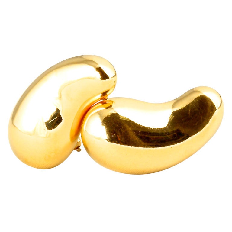 TIFFANY & CO Elsa Peretti Gold Bean Earrings