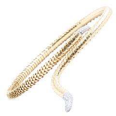 ROBERTO COIN Diamond Gold Cobra Necklace