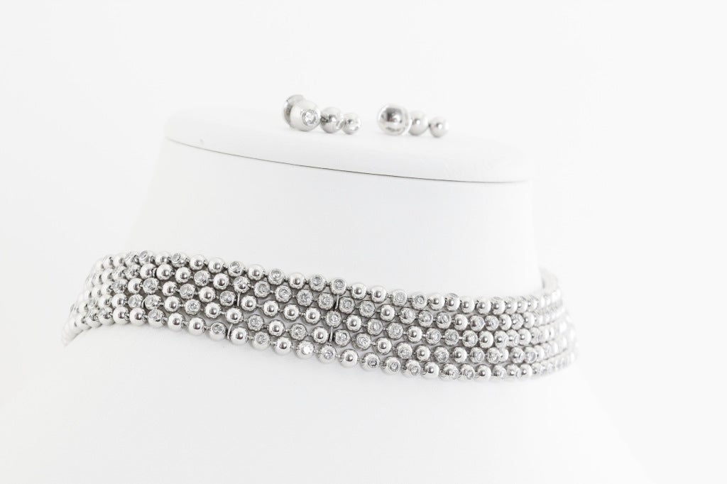 Visit MatterLA.com for more jewelry and accessories.

This is an immensely cool choker and earring set from Cartier. It has an edgy, almost industrial vibe, but it still has the Cartier classic sophistication. It has 10.99 carats of diamonds