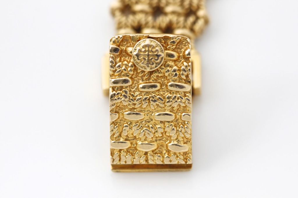 Patek Philippe Lady's Yellow Gold and Diamond Bracelet Watch 7